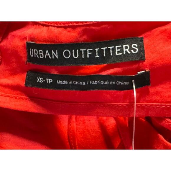 Urban Outfitters Shirt Women's Size XS NWT Strappy Back Puff Sleeve Red - Picture 9 of 14